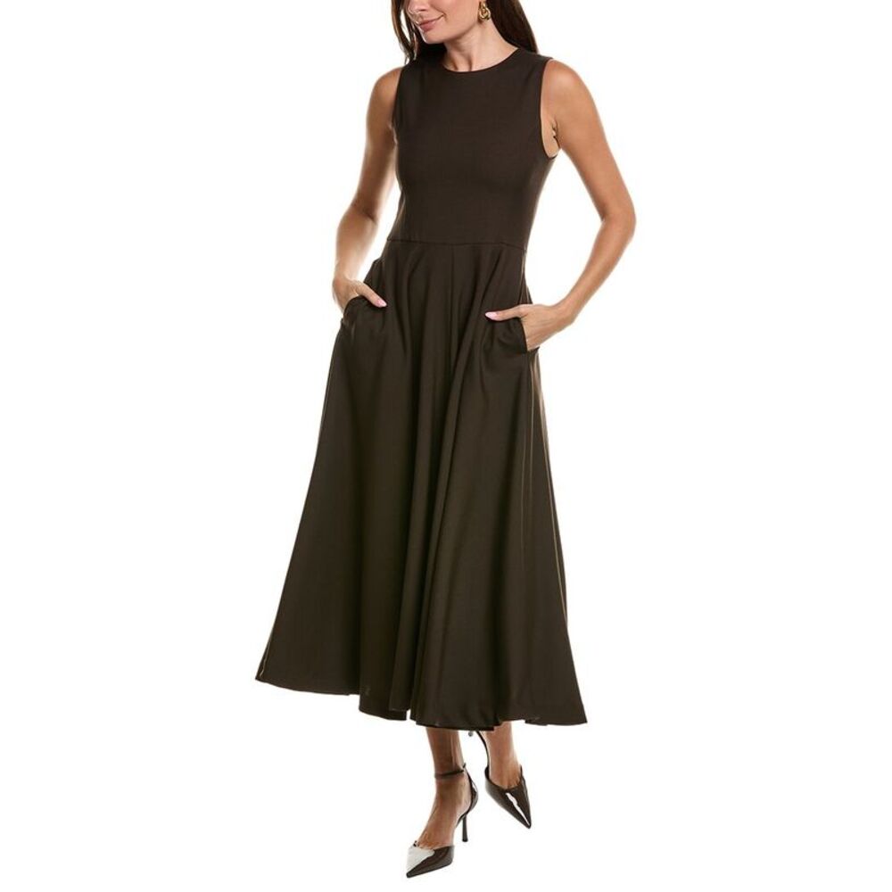 Officine Générale Womens Officine Generale Bertille Wool Midi Dress, Brown